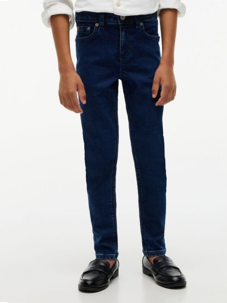 Blue Scanton Blugi Cu Croiala Slim Si Dunga Global  Baieti