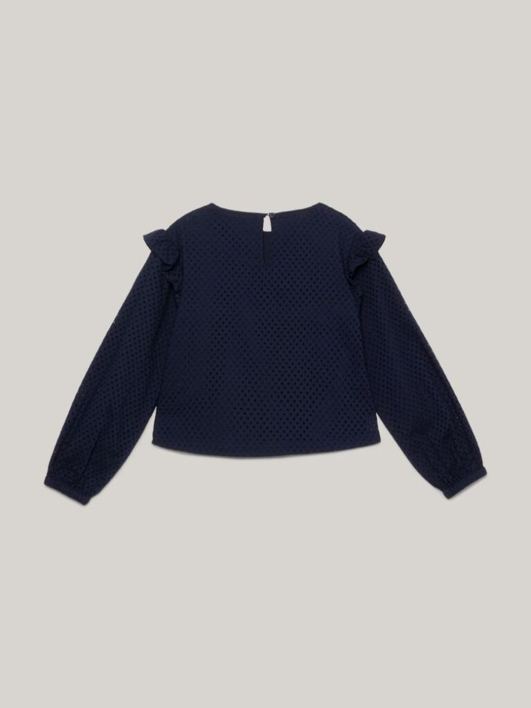 Blue Bluza Essential Polka Dot Cu Broderie Anglaise  Fete