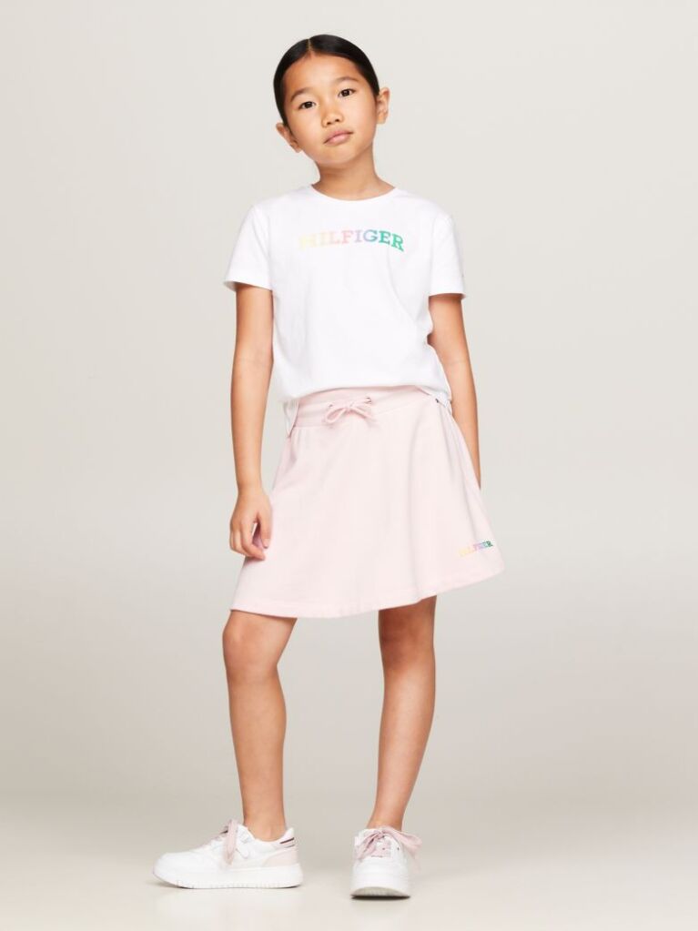 Roz Fusta Cu Snur In Talie Hilfiger Monotype  Fete