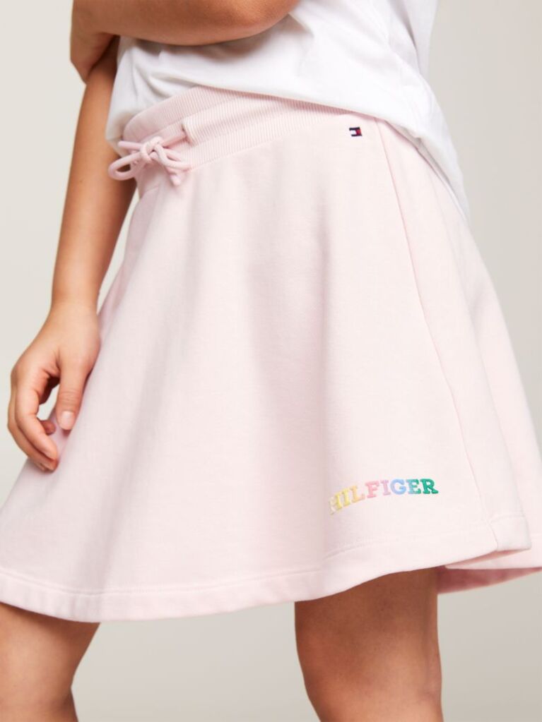 Roz Fusta Cu Snur In Talie Hilfiger Monotype  Fete