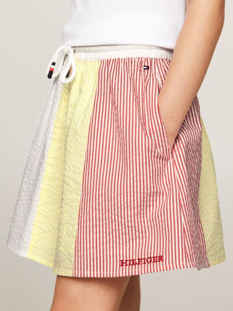 Multi Seersucker Stripe A-Line Skirt  Girls