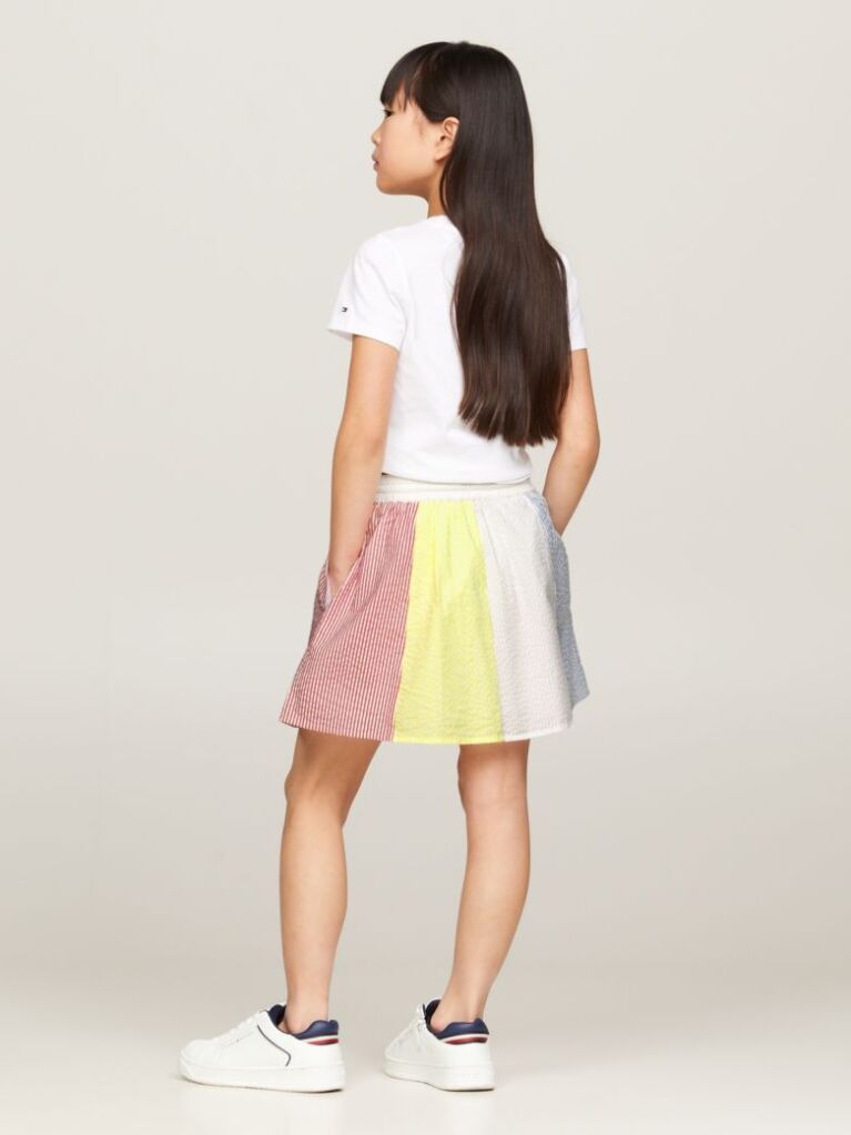Multi Seersucker Stripe A-Line Skirt  Girls