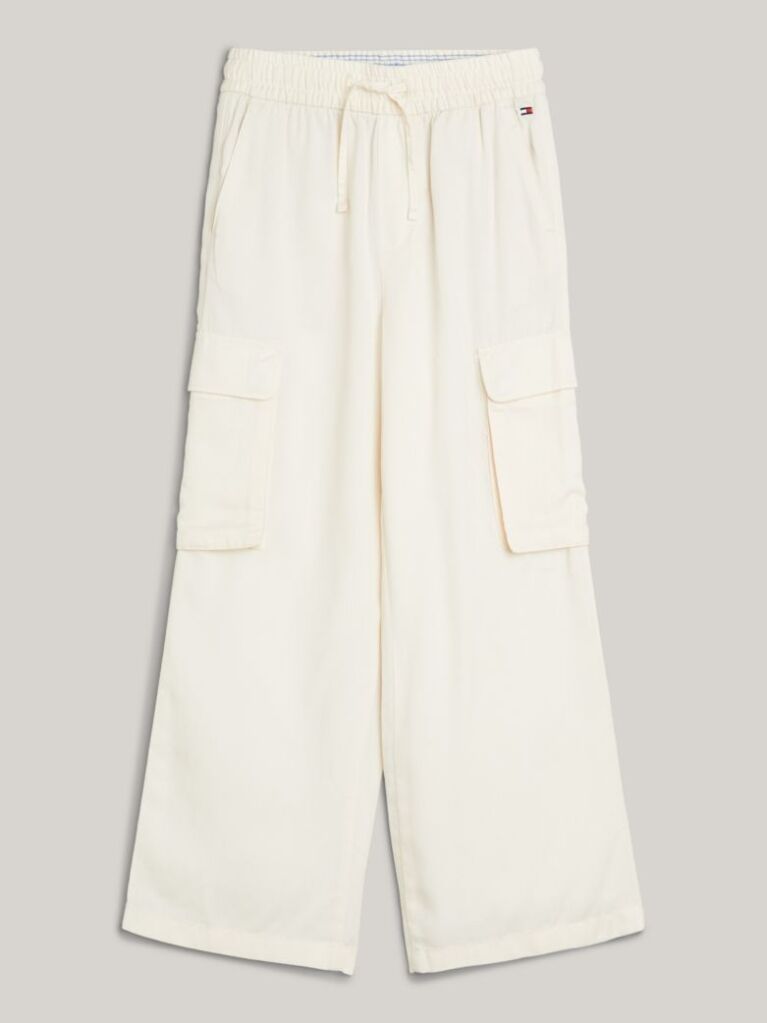 Beige Essential Satin Cargo Trousers  Girls