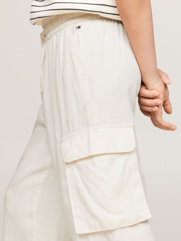 Beige Essential Satin Cargo Trousers  Girls