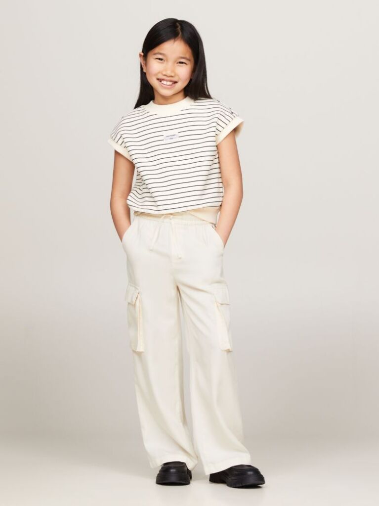 Beige Essential Satin Cargo Trousers  Girls