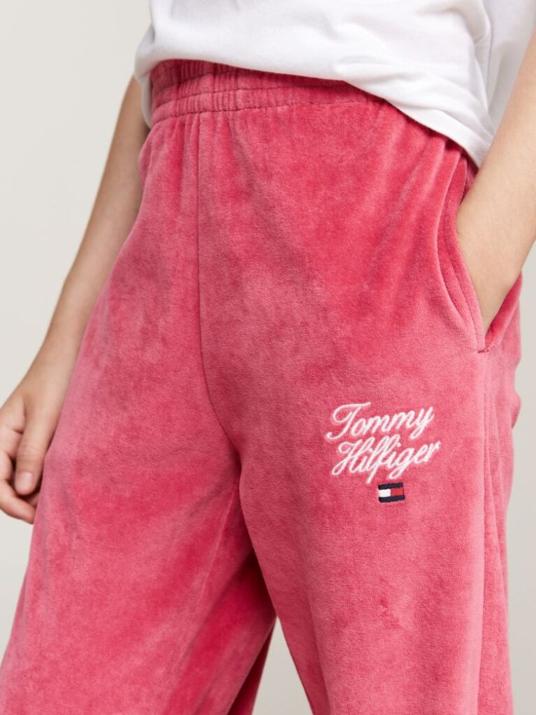 Rosu Pantaloni Sport Din Catifea  Fete