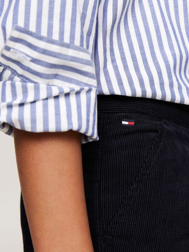 Blue Pantaloni Chino Largi Din Velur  Fete