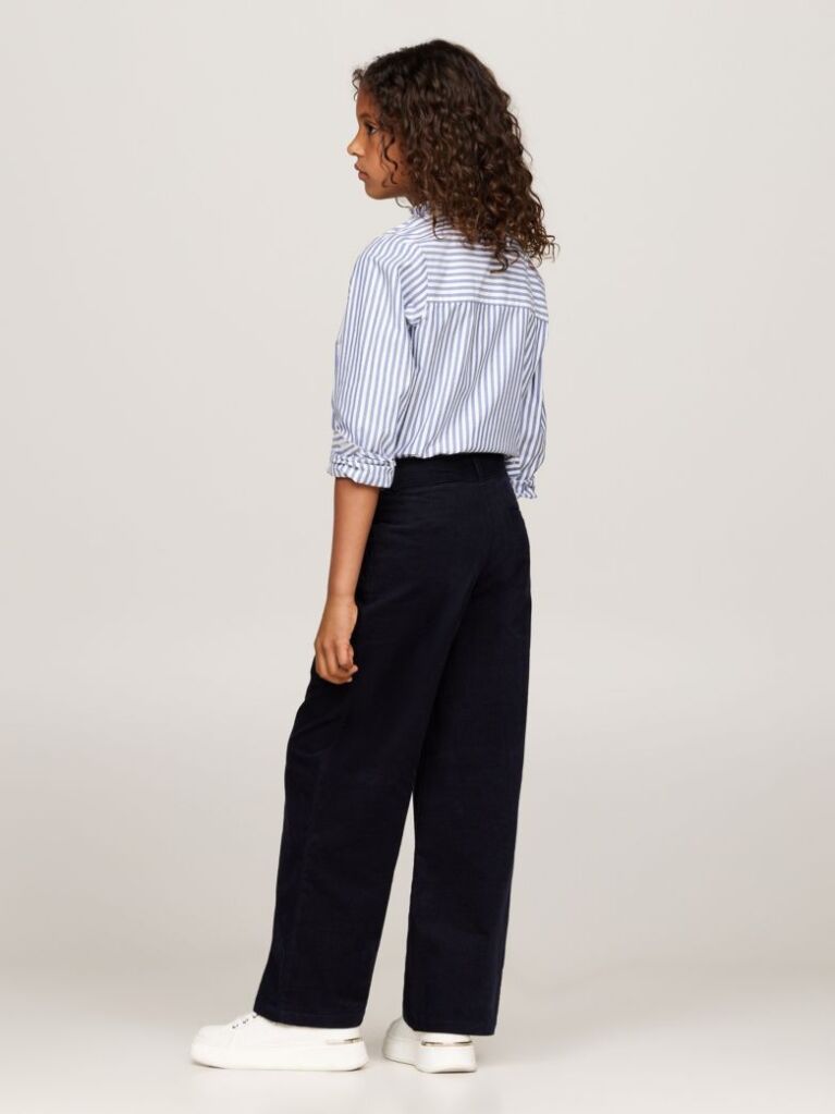 Blue Pantaloni Chino Largi Din Velur  Fete