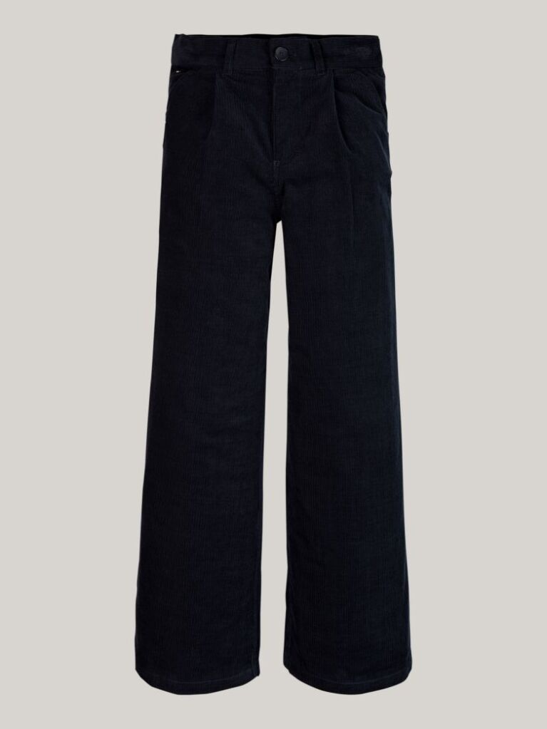 Blue Pantaloni Chino Largi Din Velur  Fete