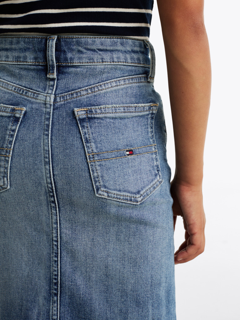 Blue Fusta Midi Din Denim Vintage  Fete