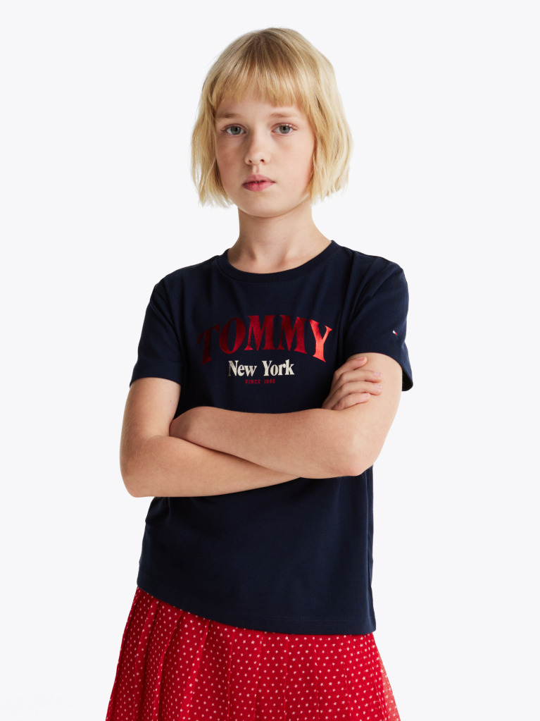 Blue Varsity Logo Crew Neck T-Shirt  Girls
