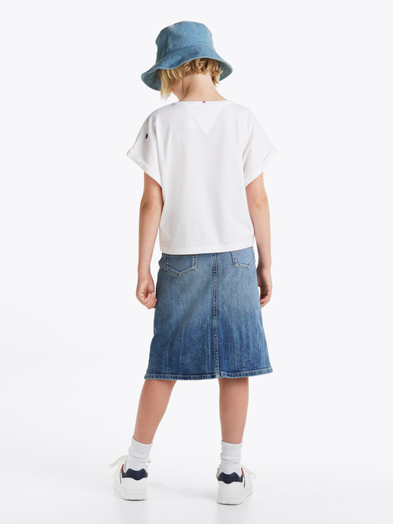 White Star Embroidered Knit Top  Girls