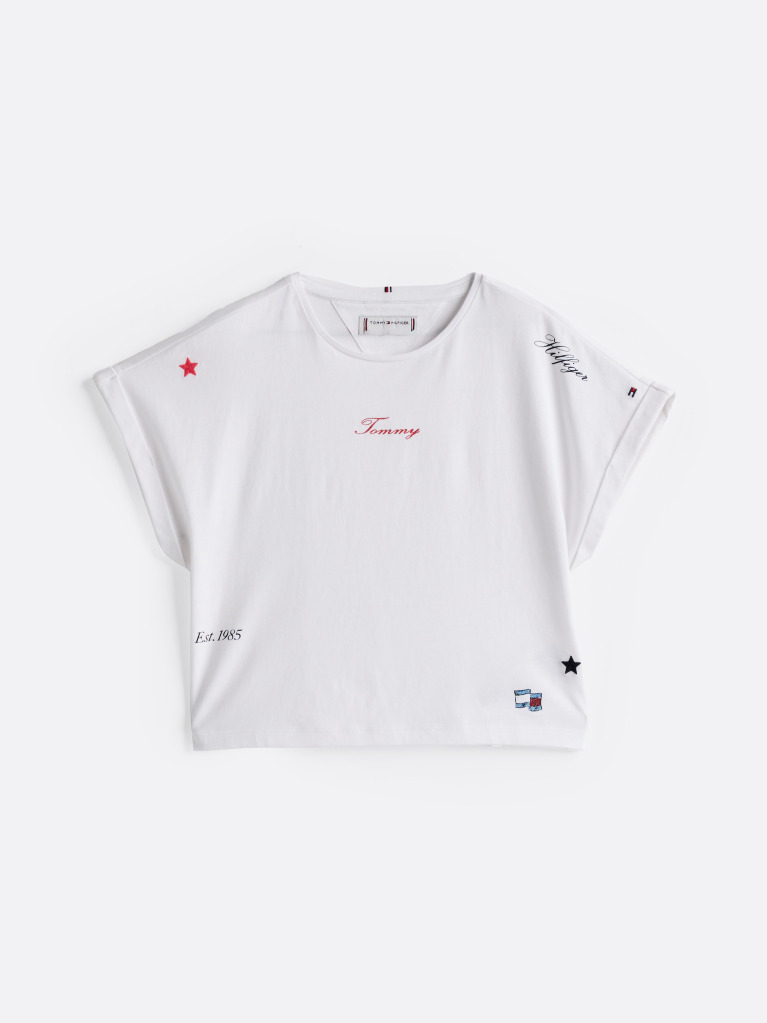 White Star Embroidered Knit Top  Girls