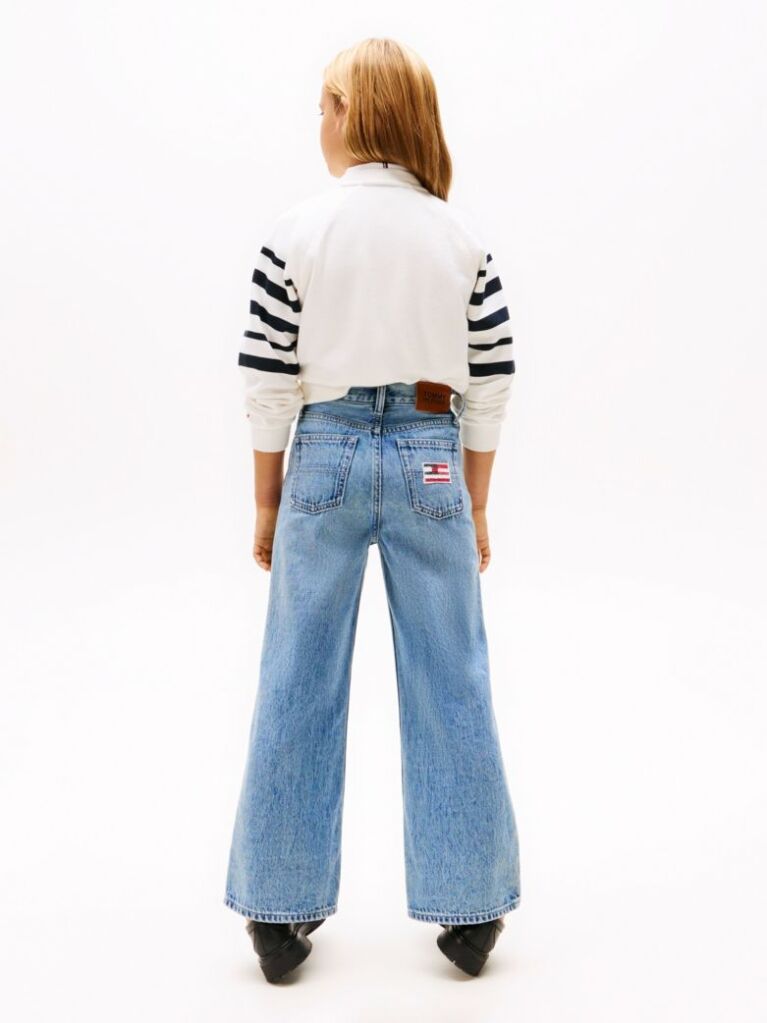 Blue Jeansi Cu Paiete Si Talie Larga Cu Steagul  Fete