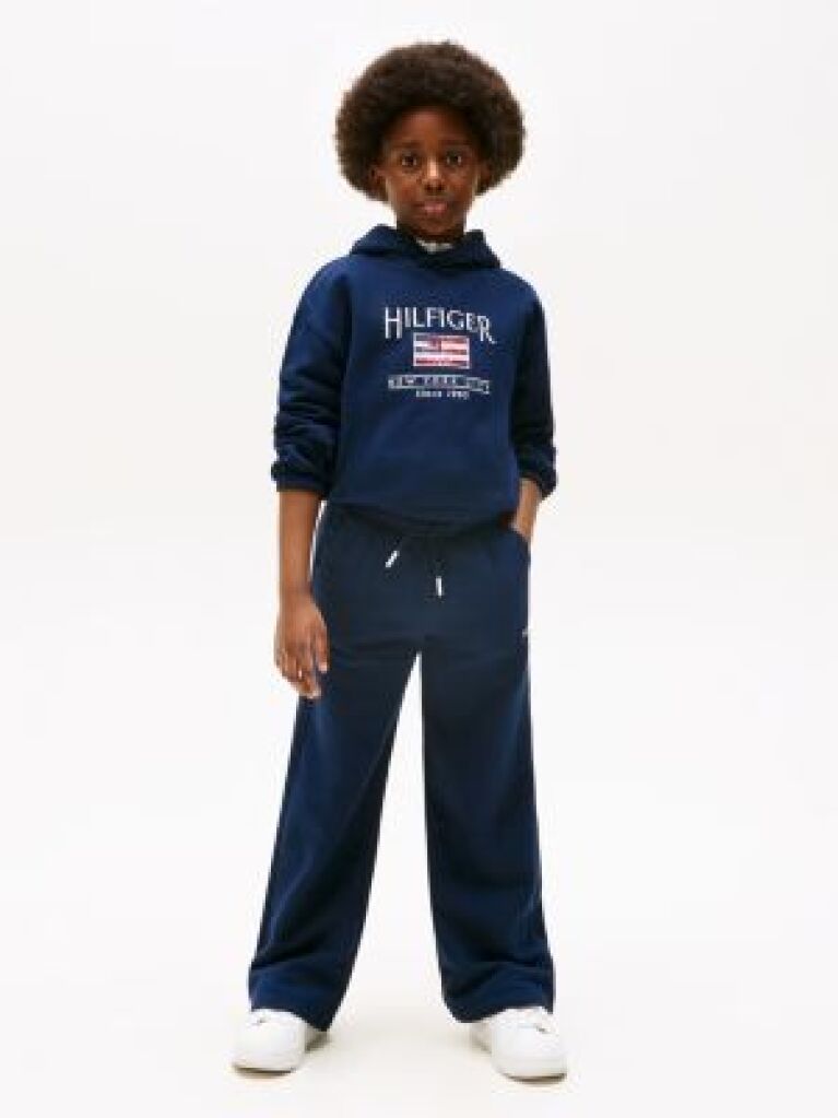 Blue Joggeri Cu Logo Brodat Si Talie Larga  Fete