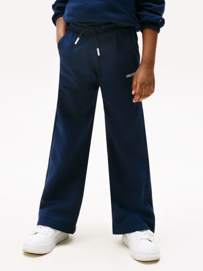 Blue Joggeri Cu Logo Brodat Si Talie Larga  Fete