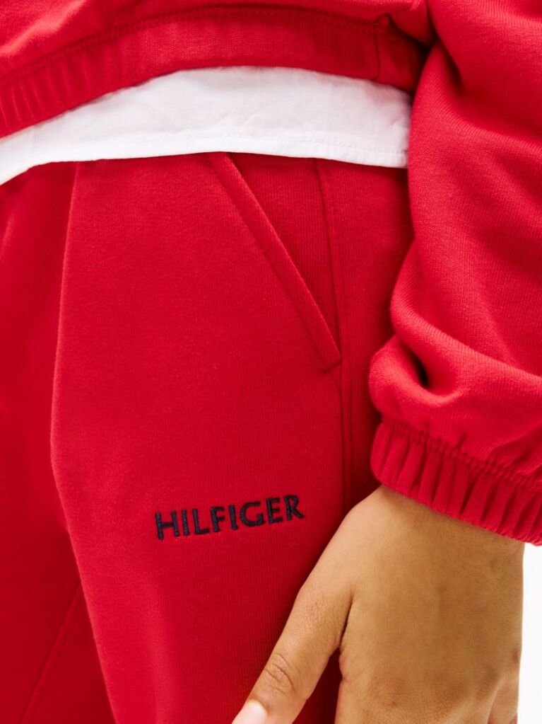 Rosu Joggeri Cu Logo Brodat Si Talie Larga  Fete