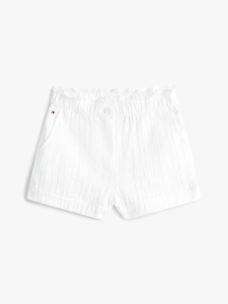 Alb Pantaloni Scurti Texturate  Fete