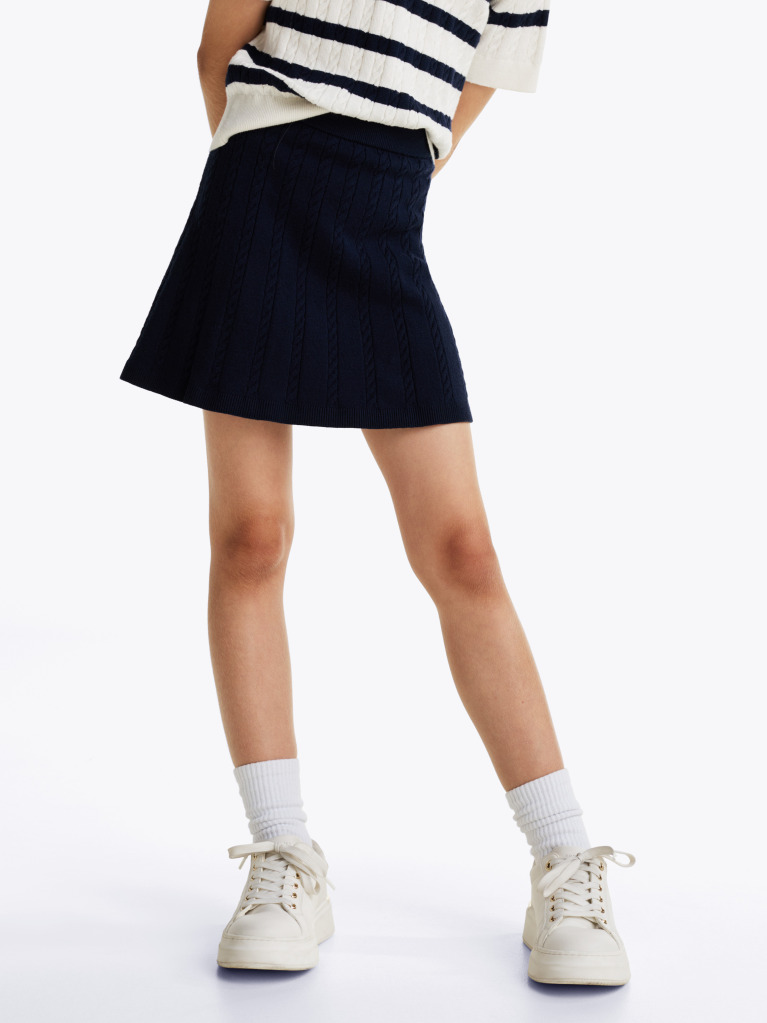 Blue Fusta Mini Din Tricot  Fete