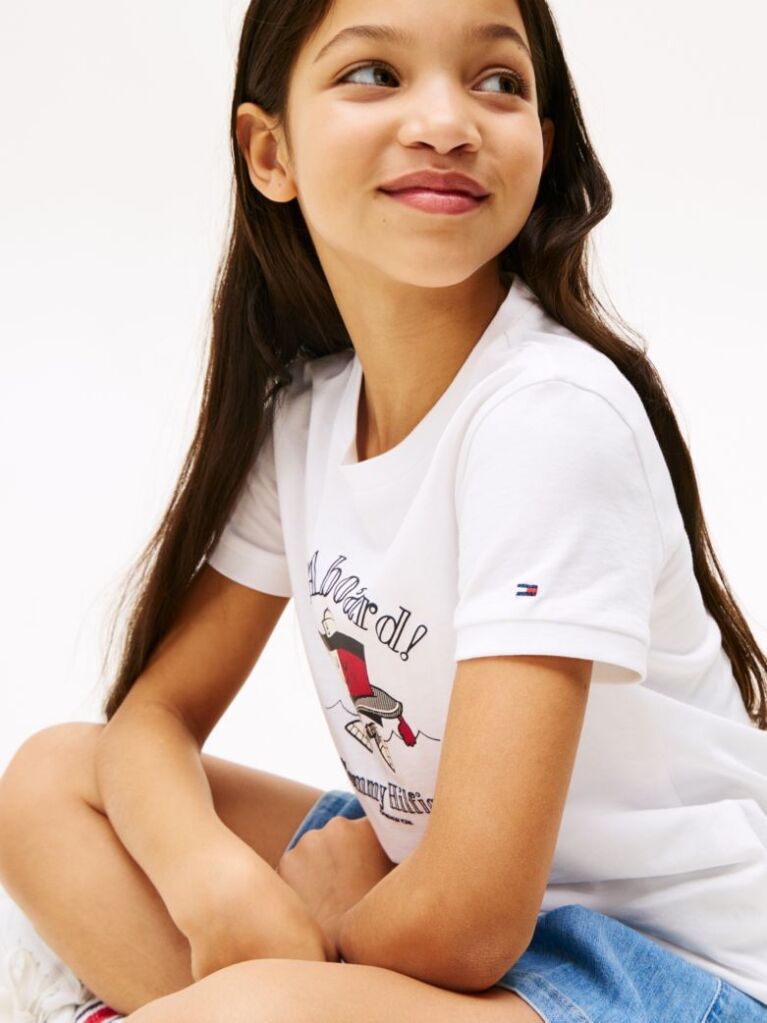 Alb Tricou Cu Personaj Steag  Fete