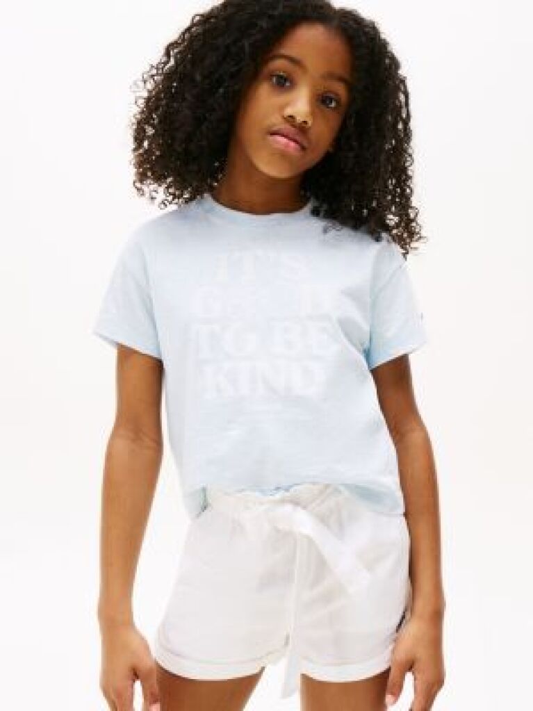 Blue Tricou Relaxat Cu Imprimeu Grafic  Fete