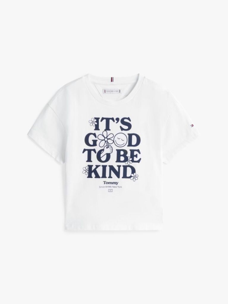 Alb Tricou Relaxat Cu Imprimeu Grafic  Fete
