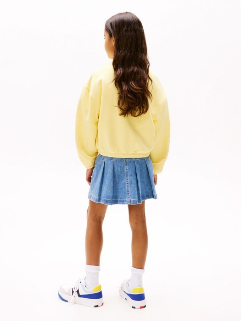 Galben Hanorac Relaxat Cu Logo Varsity  Fete