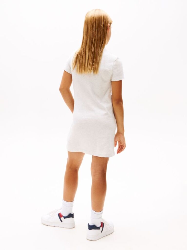 Alb Rochie Tip Tricou Cu Steagul Hilfiger Din Paiete  Fete