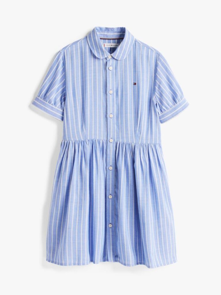 Blue Rochie Camasa Cu Maneca Scurta In Dungi  Fete