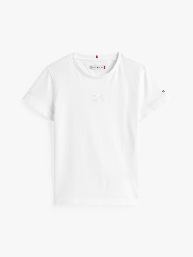 Alb Tricou Cu Maneca Scurta Si Flag Tonal   Fete