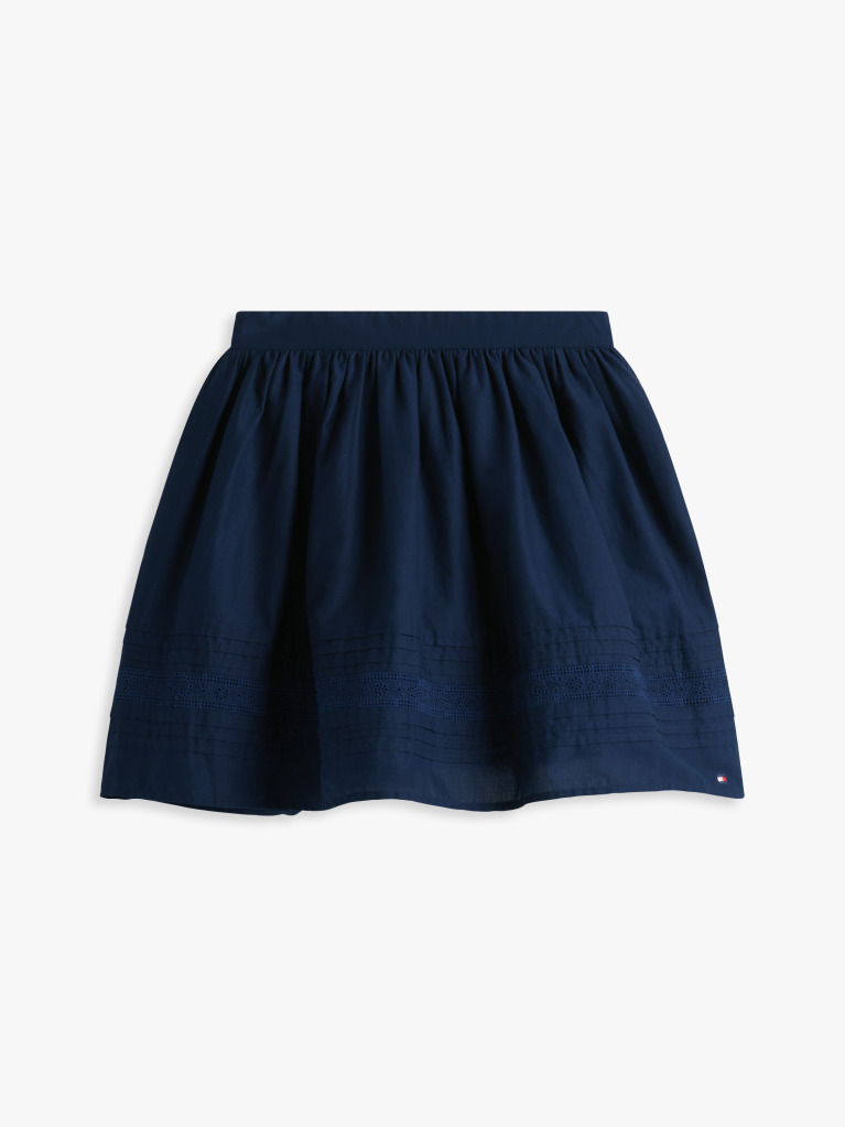Blue Fusta Cu Banda Broderie Anglaise  Fete