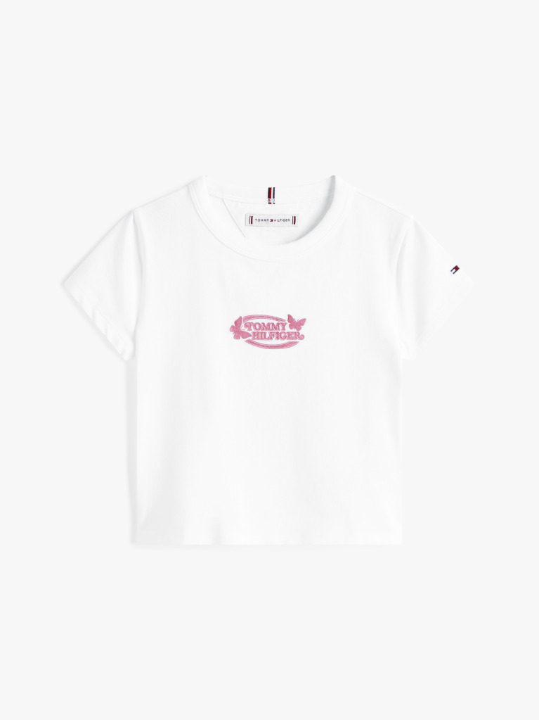 Alb Tricou Extra Slim Cu Logo Metalic  Fete