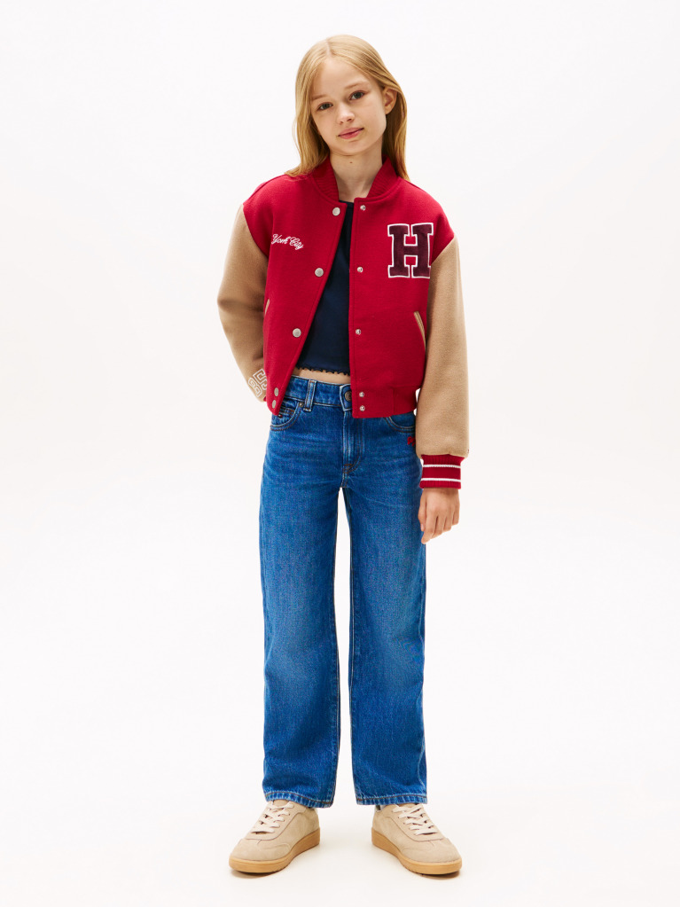Blue Blugi Girlfriend Cu Broderie Logo  Fete