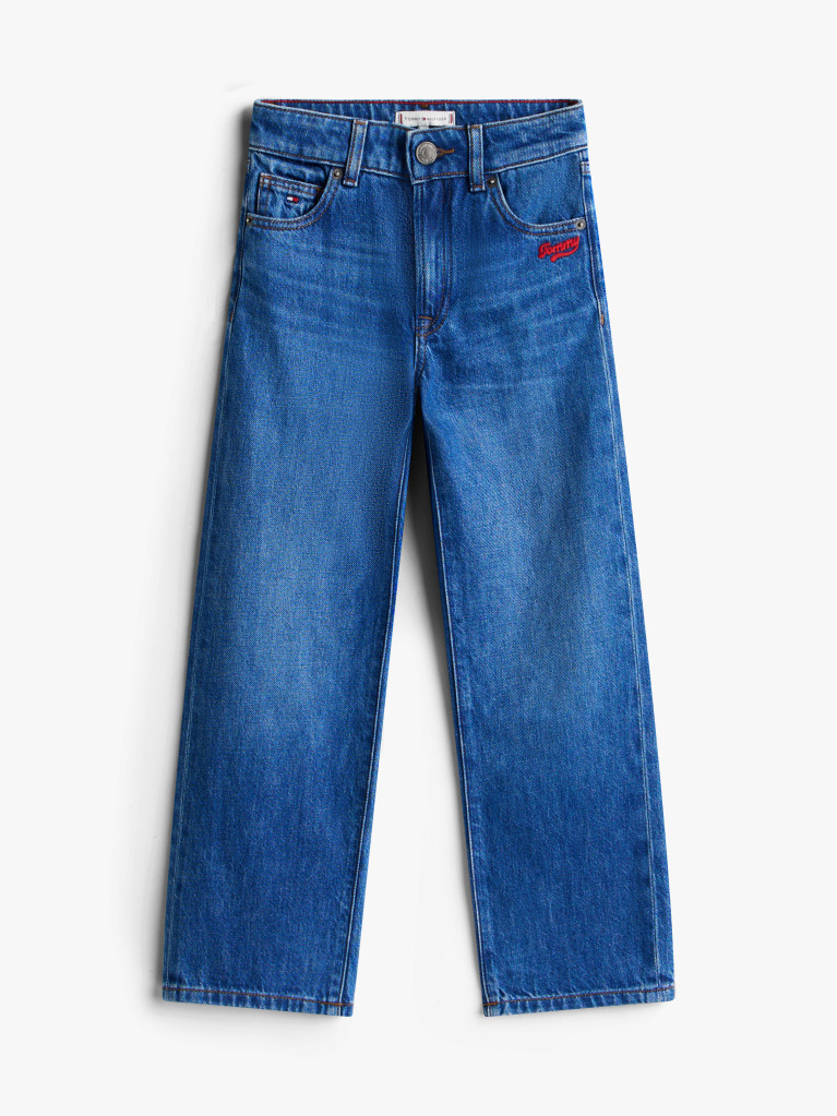 Blue Blugi Girlfriend Cu Broderie Logo  Fete