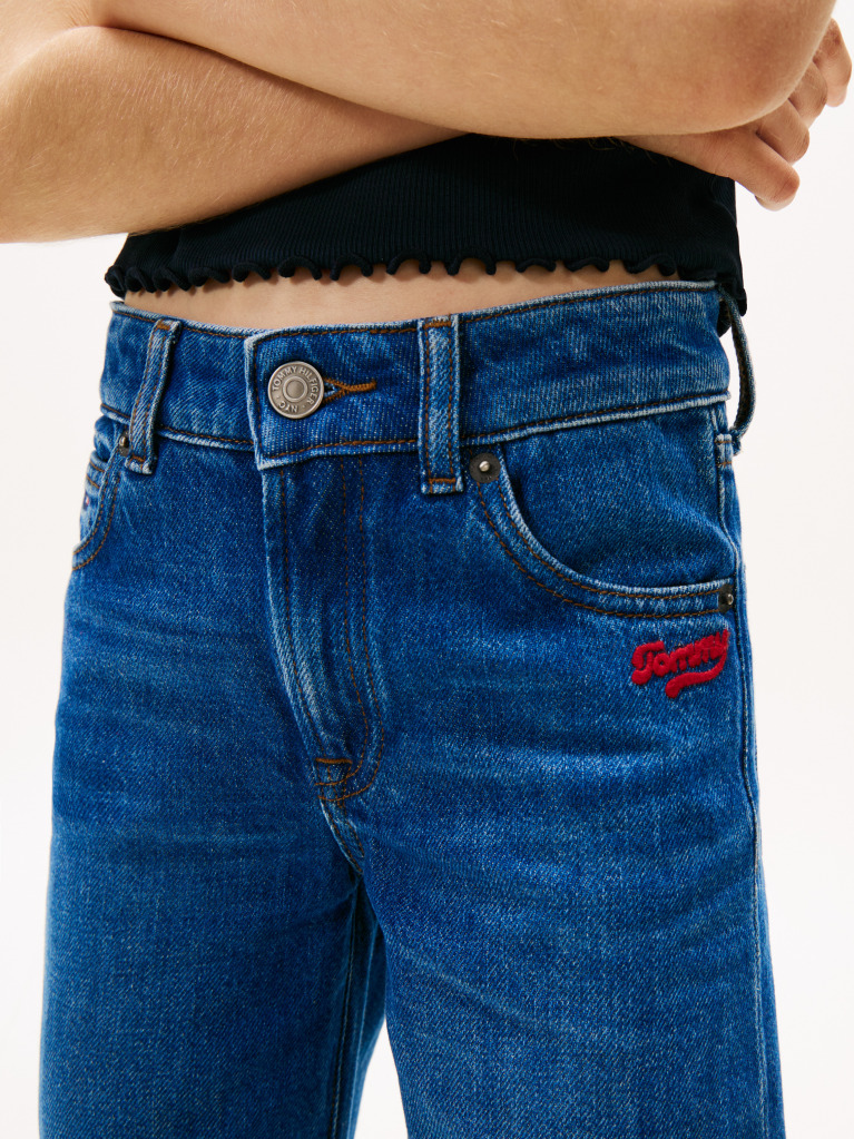 Blue Blugi Girlfriend Cu Broderie Logo  Fete