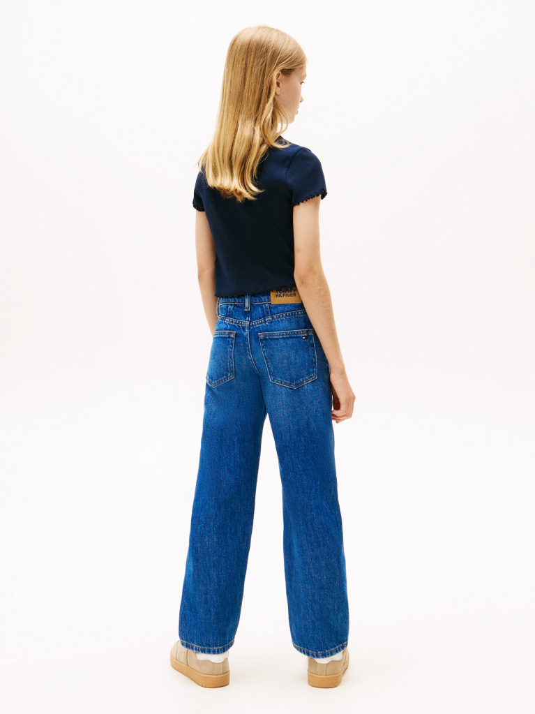 Blue Blugi Girlfriend Cu Broderie Logo  Fete