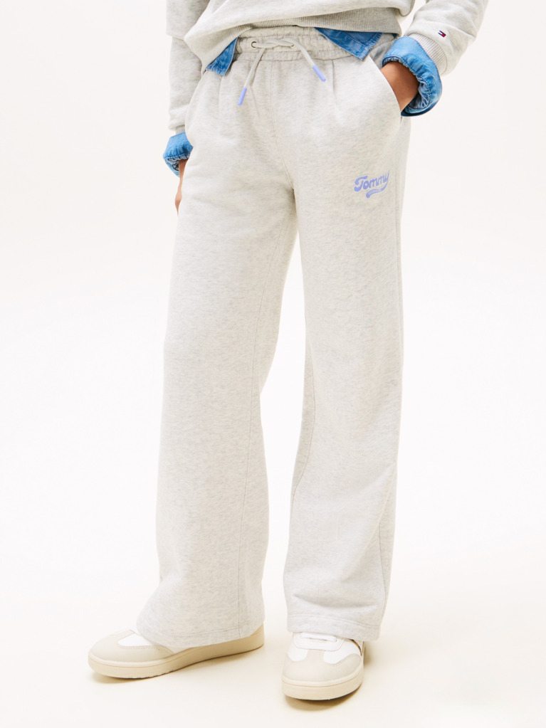 Gri Pantaloni Jogger Varsity Cu Croiala Larga Si Logo  Fete