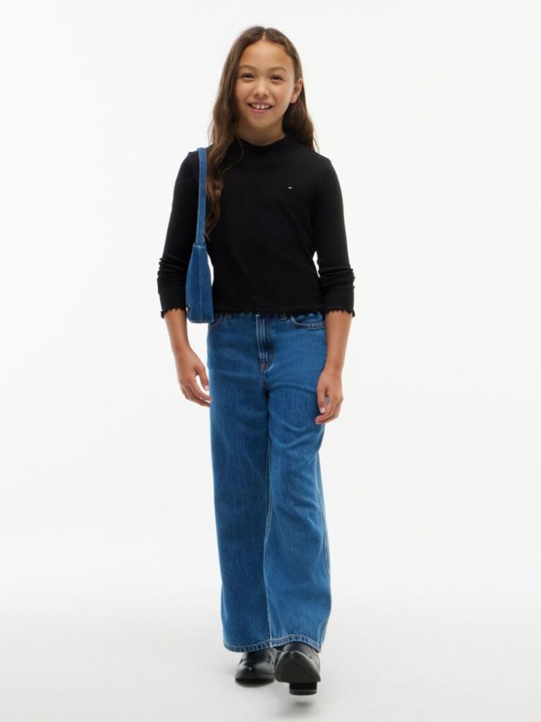 Negru Bluza Extra Slim Cu Guler Tip Mock Neck  Fete