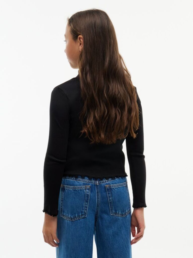Negru Bluza Extra Slim Cu Guler Tip Mock Neck  Fete