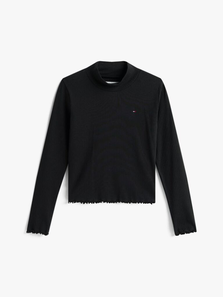 Negru Bluza Extra Slim Cu Guler Tip Mock Neck  Fete