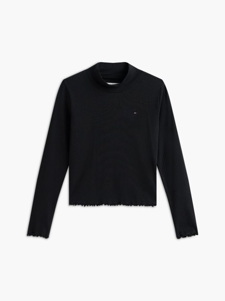 Negru Bluza Extra Slim Cu Guler Tip Mock Neck  Fete
