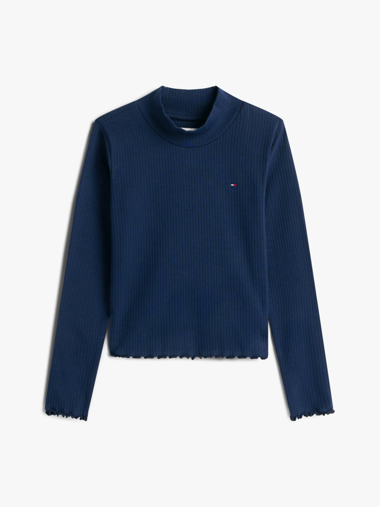 Blue Bluza Extra Slim Cu Guler Tip Mock Neck  Fete