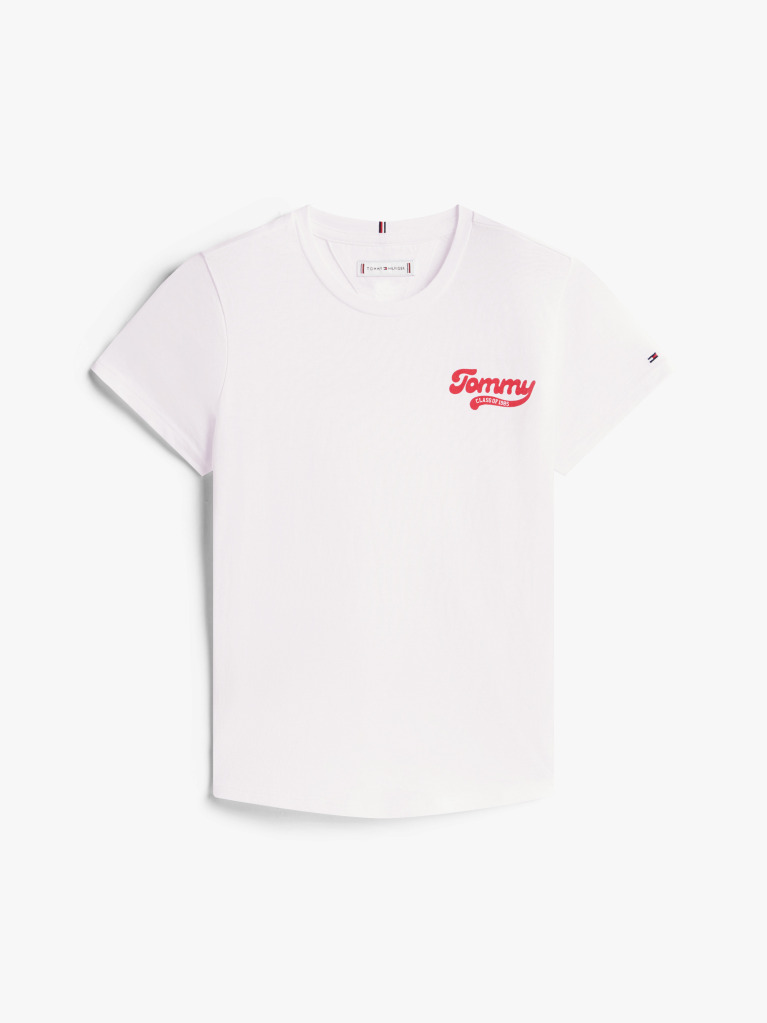 White Varsity Flock Logo Slim T-Shirt  Girls