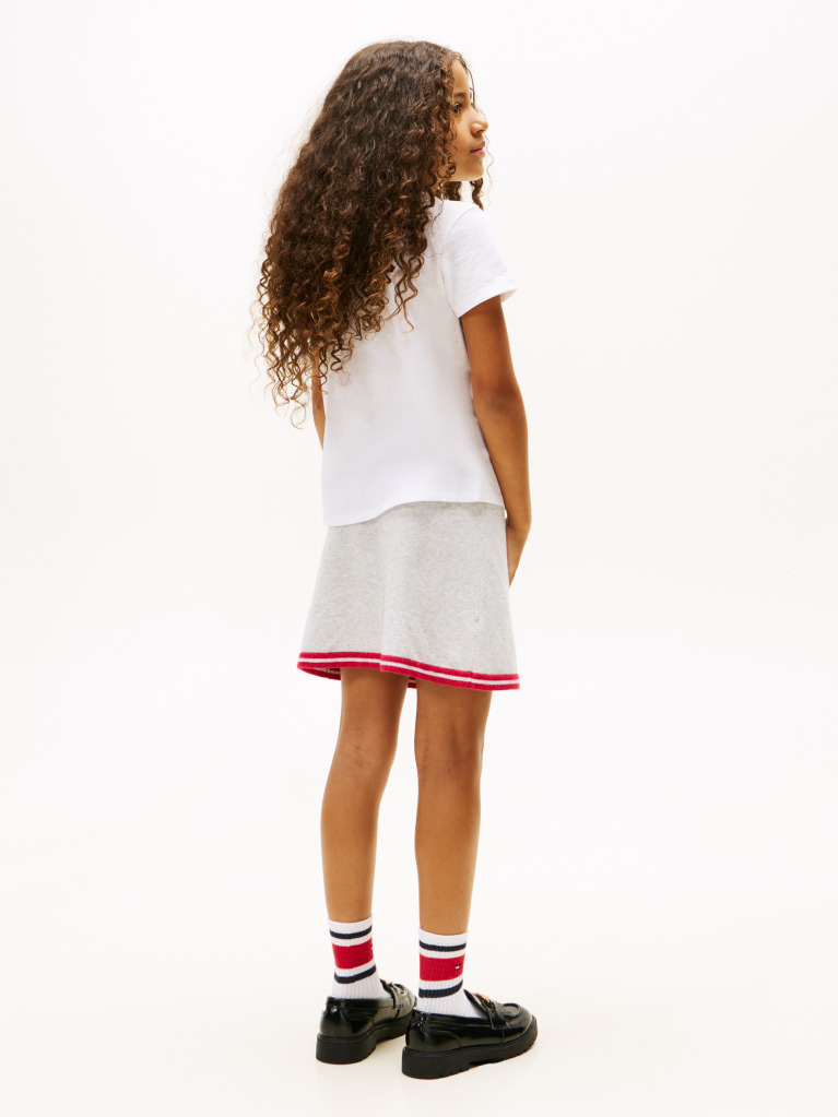 White Varsity Flock Logo Slim T-Shirt  Girls