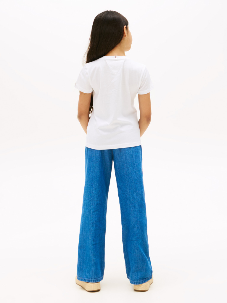 Alb Tricou Cu Logo NYC Curve Si Glitter  Fete