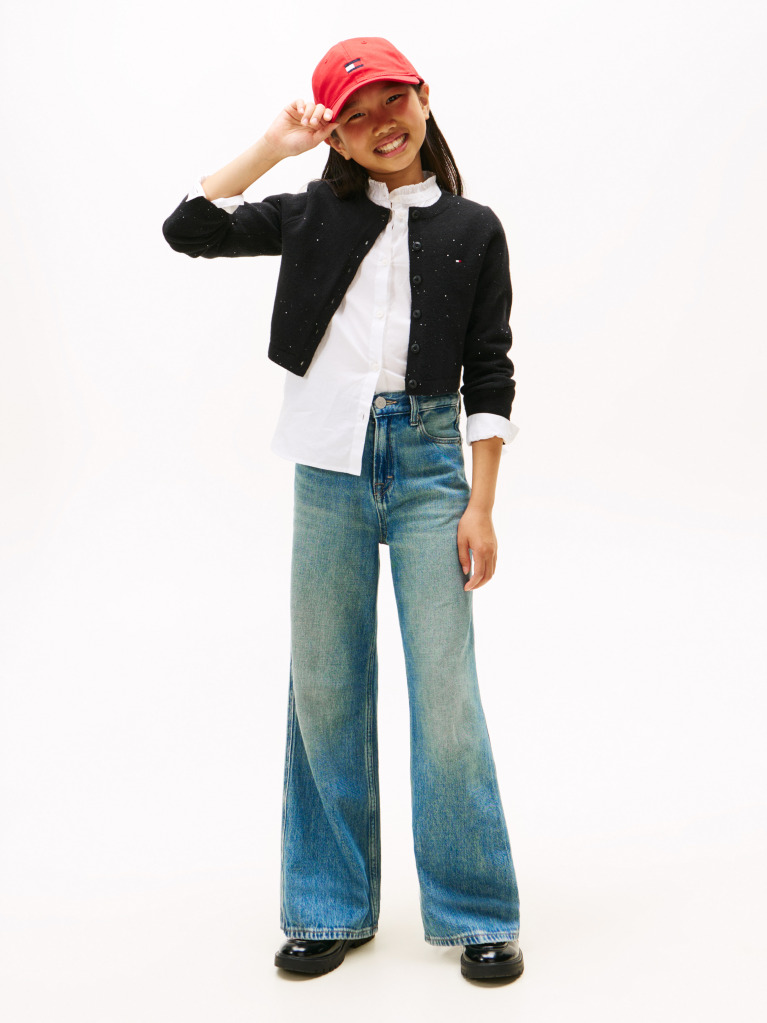 Negru Cardigan Slim Din Tricotaj  Fete