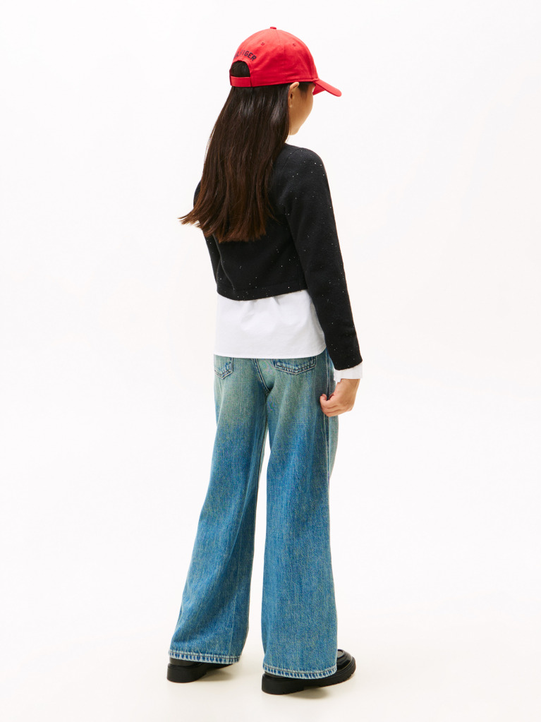 Negru Cardigan Slim Din Tricotaj  Fete