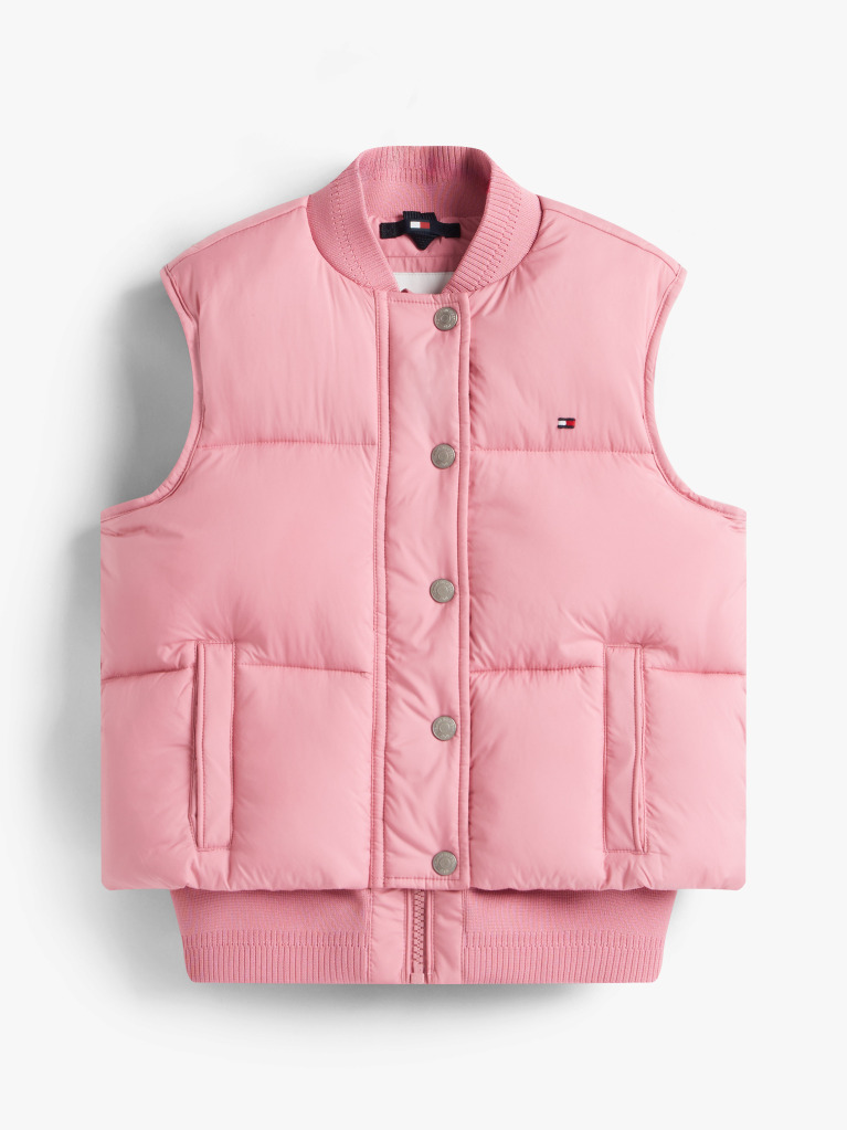 Pink Relaxed Down Puffer Gilet  Girls