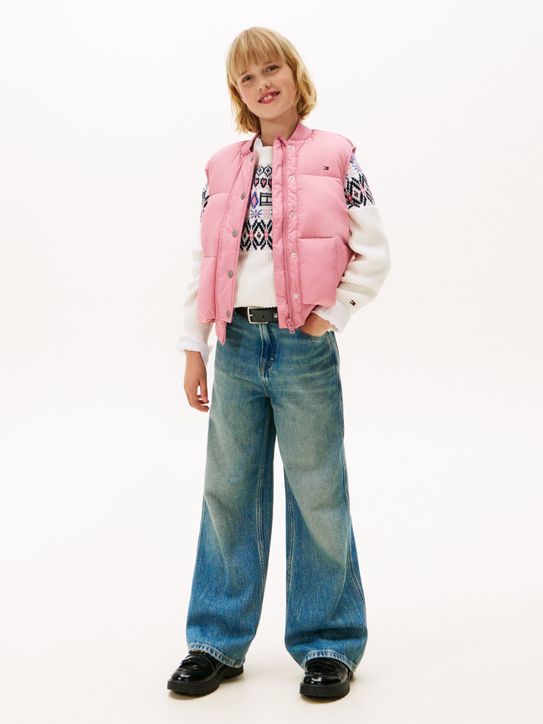 Pink Relaxed Down Puffer Gilet  Girls