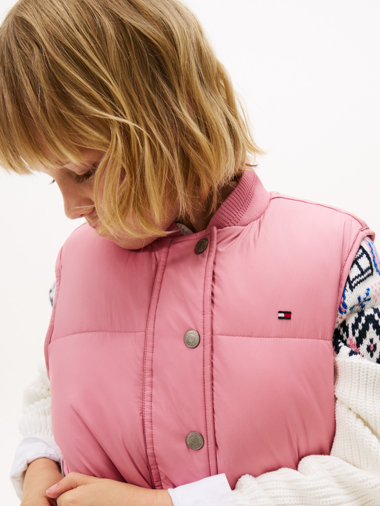 Pink Relaxed Down Puffer Gilet  Girls